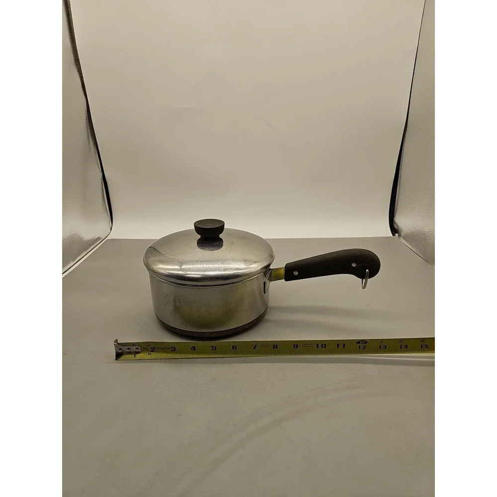 Revere Ware 1 1/2 (1.5) Quart Saucepan Pot  Copper Bottom EUC